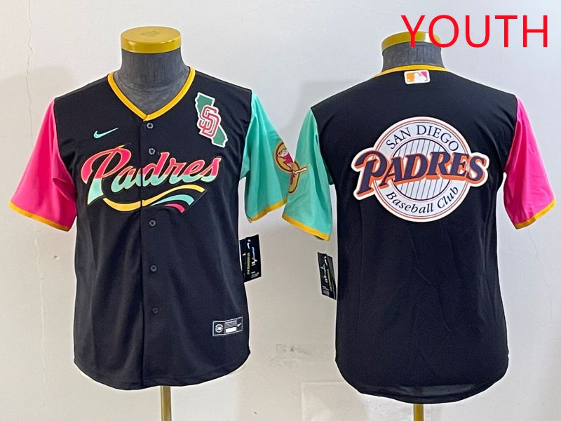 Youth San Diego Padres Blank Black City Edition Game 2025 Nike MLB Jersey style 12->youth mlb jersey->Youth Jersey